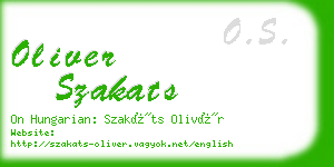oliver szakats business card
